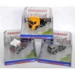 Three various window boxed Corgi Truckfest 1/50 scale road transport diecasts, all examples appear