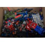 A quantity of various modern release transformers, action figures, and accessories, mixed scale