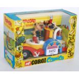 A Corgi Toys No. 802 Popeye's Paddle Wagon, finished in yellow with red chassis, white upper body