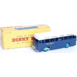 A Dinky Toys No. 283 BOAC Coach comprising of dark blue and white body with light blue hubs and BOAC