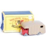 A Matchbox Regular Wheels No. 35 Marshall horsebox, possibly repainted example with red cab and