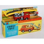 A Corgi Toys No. 64 working conveyor on Ford Control Jeep comprising red body with yellow working