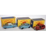 A Matchbox Regular Wheels boxed diecast group, all examples with overpainted black wheels, otherwise