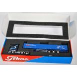 A Tekno 1/50 scale boxed model of an ASD Metal Services Scania 420 tractor unit with hood trailer,