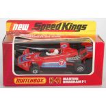 A Matchbox Speedkings No. K41 Martini Brabham F1 racing car comprising red body, with racing No. 7