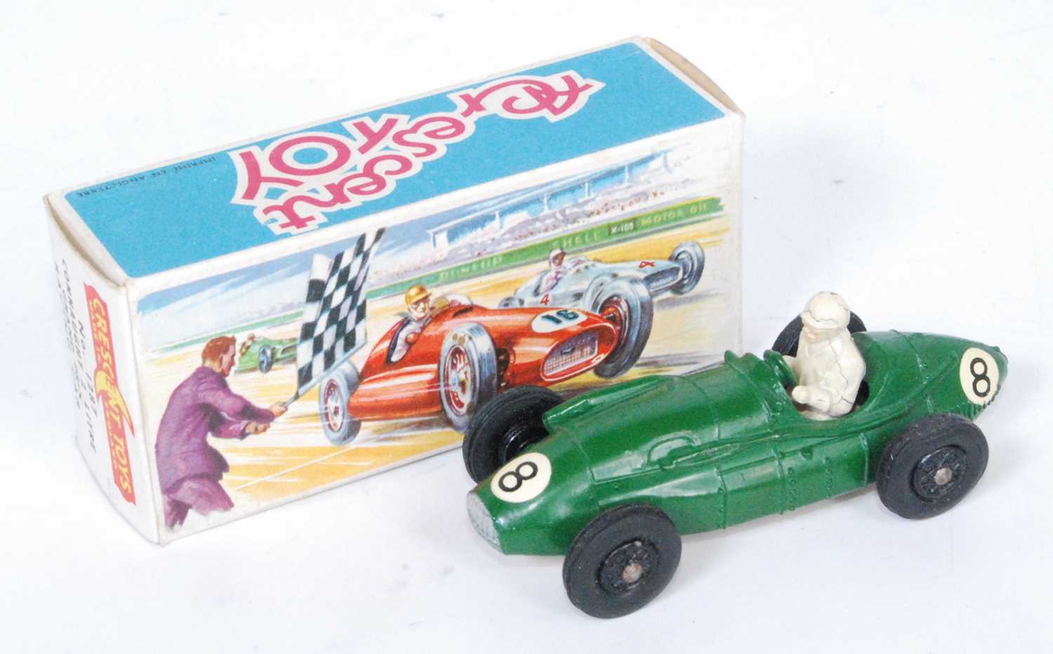 A Crescent Toys No.1287 Connaught 2 litre Grand Prix racing car, comprising green body with racing