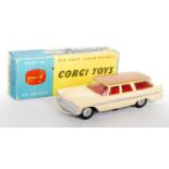 A Corgi Toys No. 219 Plymouth sports suburban station wagon, comprising yellow body with silver side