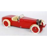 Meccano No.1 Constructors Car, repainted in red and cream, with red hubs (RP)