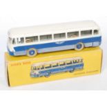 A French Dinky Toys No.29F Chausson Coach, comprising of off-white and blue body with silver