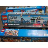 Four various boxed Lego Racers and Lego City, large box sets, to include Lego City No. 3182 Airport,