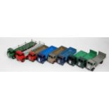 Nine various loose playworn and repainted Dinky Toy commercial vehicles to include a two-tone No.