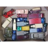 A collection of various loose Dinky Toys, tinplate and Britains diecast vehicles and saloons, to