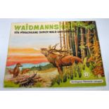 A Hausser No. 1320 Waidmannsheil "Good Hunting" board game, comprising of a card fold-out board with