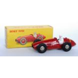 A French Dinky Toys No. 23J Ferrari F1 race car comprising red body with racing No. 1 and spun