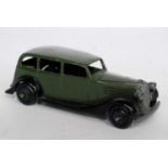 Dinky Toys Vauxhall saloon, very good early pre-war example in olive green, originally sold unboxed