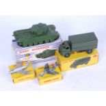 A Dinky Toys & French Dinky Toys boxed military diecast vehicle and aircraft group, to include a