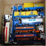 Eight various loose Corgi Toys articulated commercial vehicles, mixed subjects and liveries to