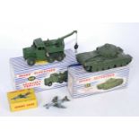 A Dinky Toys boxed military diecast group, to include No.661 recovery tractor, No.651 Centurion