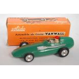 A Solido No. 104 Vanwall F1 race car comprising of mid-green body with Racing No. 4 and silver
