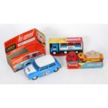 A collection of boxed plastic and tinplate vehicles, to include a Lincoln International high-speed