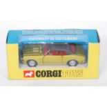 A Corgi Toys No.338 Chevrolet SS350 Camaro, comprising of metallic yellow/green body with red