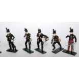 A collection of white metal Napoleonic Rifle Brigade figures, various examples in different poses,