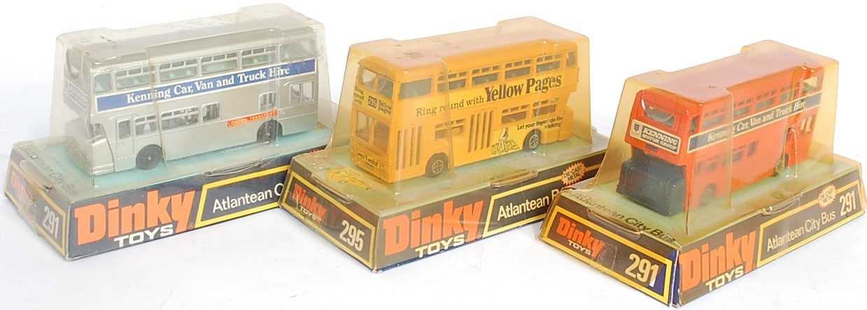 A Dinky Toys bubble packed public transport diecast group to include No. 291 Atlantean City Bus