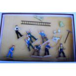 A G&M Originals 1/32 scale white metal threshing machine and accessory boxed figure group appears as