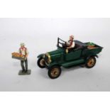 A PB Miniatures 1/32 scale model of a Town Car comprising of green body with brown interior and