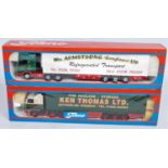 A Tekno 1/50 scale boxed road transport diecast group to include a Ken Thomas Ltd Scania 113M