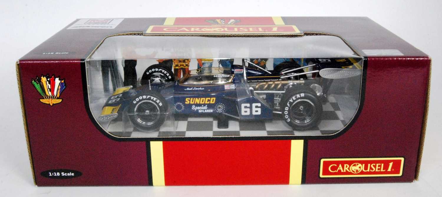 A Carousel 1 No. 4821 1/18 scale model of a Maclaren M16B 1972 Indy 500 winner, Sunoco Special