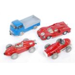 A Schuco Micro-Racer diecast group, four examples comprising No.1037 Porsche, No.1043 Mercedes, No.