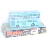 A Dinky Toys No. 291 Atlantean City bus comprising of light blue body with matching light blue