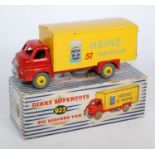 A Dinky Toys No. 923 Big Bedford Heinz delivery van comprising red cab and chassis with yellow back,