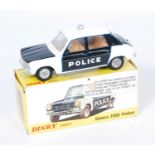 A Spanish Dinky Toys No.1450 Simca 1100 police car, comprising of black and white body with spun
