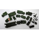 One tray containing a quantity of loose Dinky Toys and other military diecasts, to include No.677