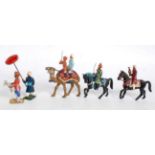 A collection of various loose Maharajah and Indian military figures to include Maharaja on camel