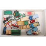 One tray containing a quantity of mixed playworn and repainted Dinky Toy Britains and other