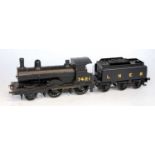 A GE Models brass/whitemetal kit built class E4 2-4-0 engine and tender, this version has stove pipe