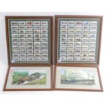 A collection of railway pictures and prints, to include two framed sets of Will's cigarette cards