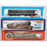 3 locomotives, all converted for 3-rail running Hornby class B17 "Leeds United", Bachmann black