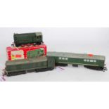 Hornby Dublo Bo-Bo diesel, Co-Bo diesel and 2231 0-6-0 diesel shunter, items are playworn (FG)