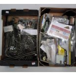 Two trays containing quantity of locomotive bodies, chassis, part made white metal kits and bits,