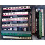 16 corridor coaches by Airfix, Mainline, Lima etc various BR liveries, 2 items weathered by