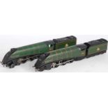 Hornby Dublo 3 rail EDL11 BR green "Silver King" engine and tender, fold to one tender side, some