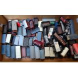 Tray containing approx.75 good wagons, some repainted and others with added loads (F-G)