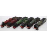 Small tray containing selection of 6 unboxed locos and tenders:- LMS red compound no. 1000, LMS