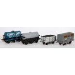 4 kit built wagons Slaters "Express Dairy" milk tank LMS cattle "Barry Rhondda" mineral (G) and a