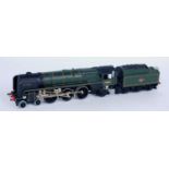 A Trix Twin Railway ref. 236 BR green HO "Britannia" engine and tender (G/BG)