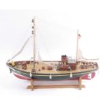 A well-made kit built model of a 1:36 scale German fishing boat / side-trawler, as constructed